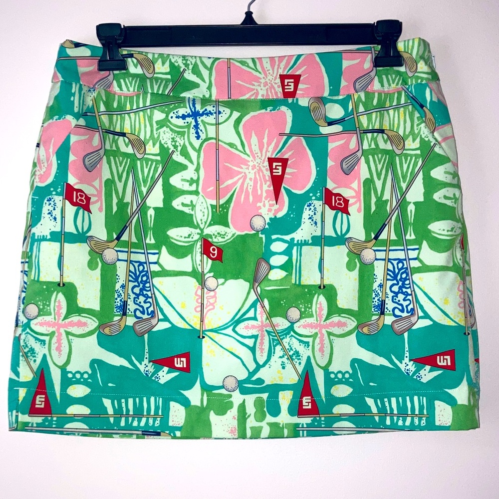 Loudmouth Ladies Baffing Spoon Women's Skort/Skirt Golf Tropical Pattern Size 12